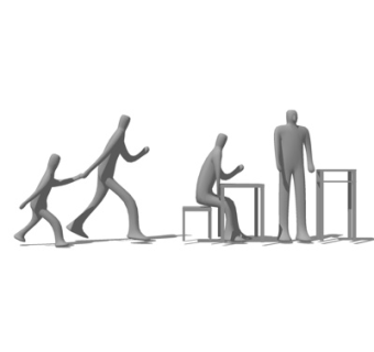 现代人头雕塑摆件su模型