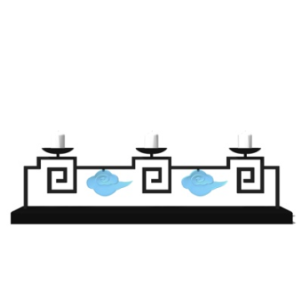 新中式烛台灯摆件su模型