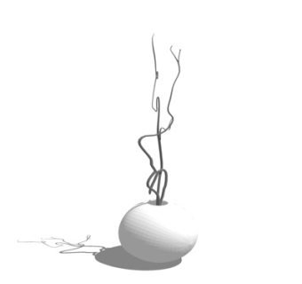 现代花卉花瓶su模型