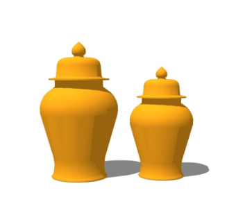 中式陶瓷罐su模型