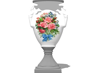 欧式花卉花瓶su模型