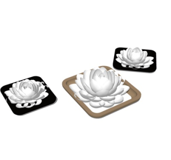 现代莲花摆件su模型