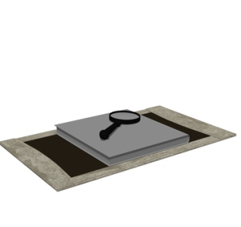 现代书籍放大镜摆件su模型