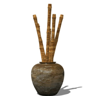 中式陶瓷罐su模型