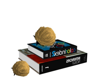 现代书籍花卉摆件su模型