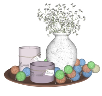 现代花卉花瓶摆件su模型
