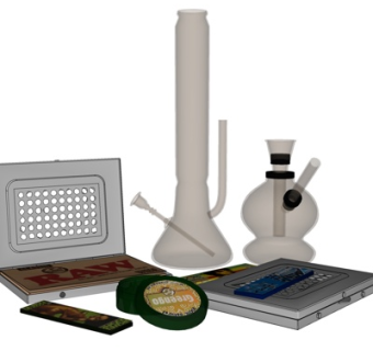 现代器皿书籍摆件su模型