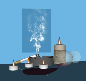 现代烛台灯烟灰缸摆件su模式