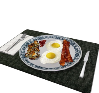 现代猪扒食品su模型