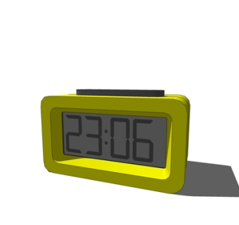 现代方形闹钟su模型