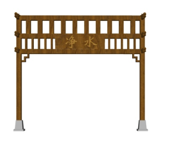 中式净水门头su模型