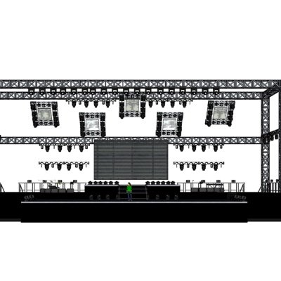 工业风舞台表演区su模型