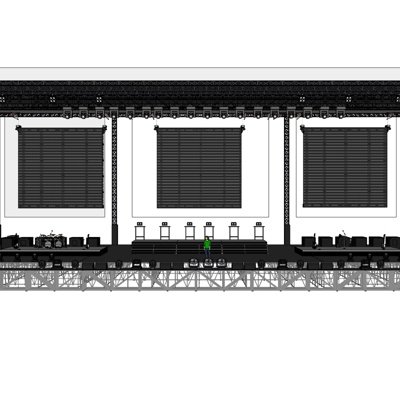 工业风舞台表演区su模型