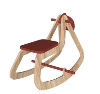现代儿童木马椅玩具su模型