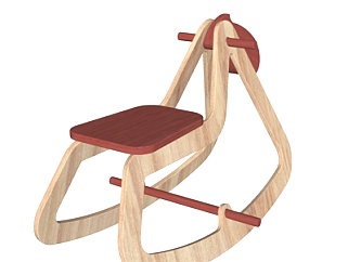 现代儿童<em>木马椅</em>玩具su模型