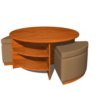 现代实木休闲桌椅su模型