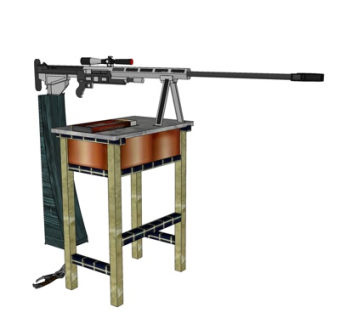 工业风步枪支架su模型