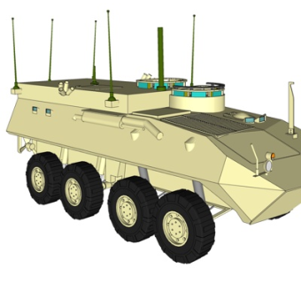 现代装甲车su模型