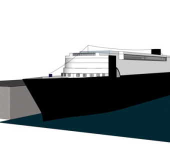 现代大型邮轮su模型