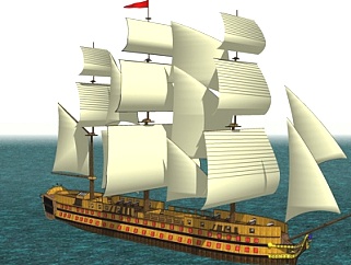 现代大型帆船su模型