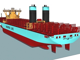 现代大型货船su模型