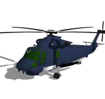 现代军用直升机su模型