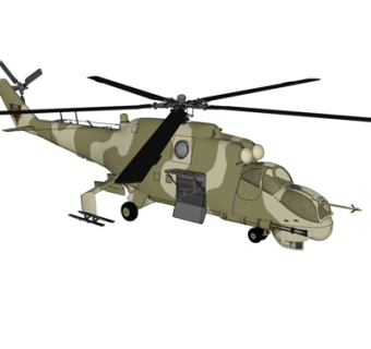 现代武装直升机su模型