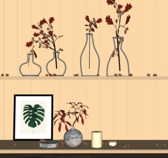 新中式装饰品su模型