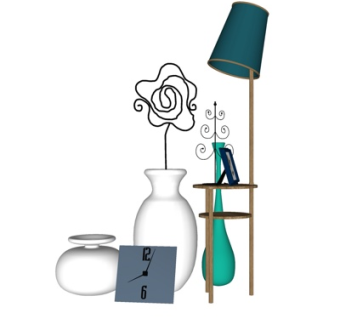 新中式装饰品su模型