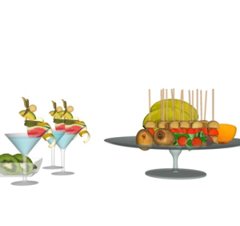 现代食物糕点su模型