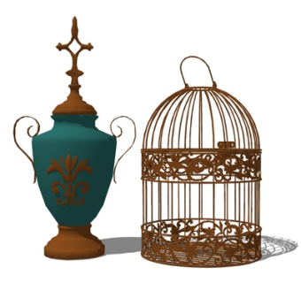 新中式装饰品su模型