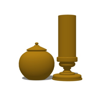 简欧装饰品su模型