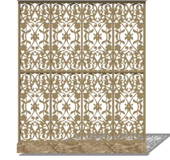 简欧屏风su模型