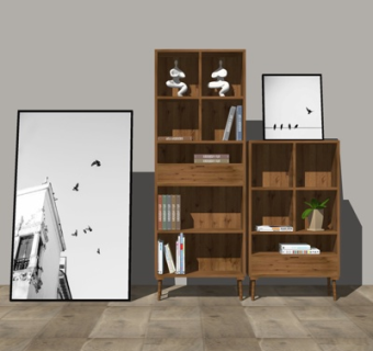 现代装饰柜su模型