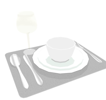 现代餐具su模型