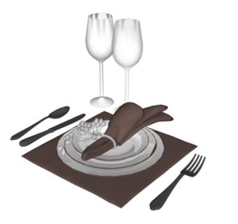 现代餐具su模型