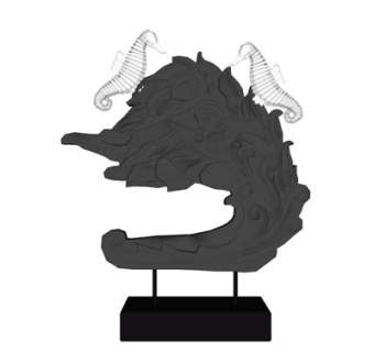 新中式海马摆件su模型