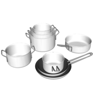 现代平底锅汤锅su模型