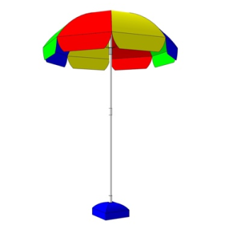 现代户外沙滩遮阳伞su模型