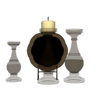 欧式烛台灯器皿摆件su模型