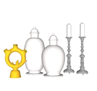 欧式烛台灯摆件su模型