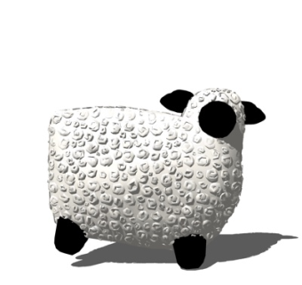 现代儿童绵羊玩具su模型