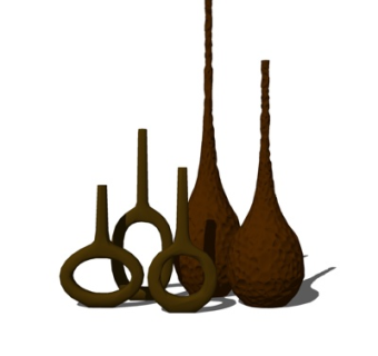 现代陶瓷器皿组合su模型