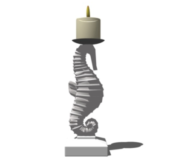 现代海马雕塑摆件su模型