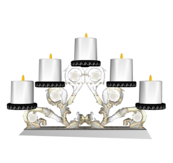 欧式烛台灯摆件su模型