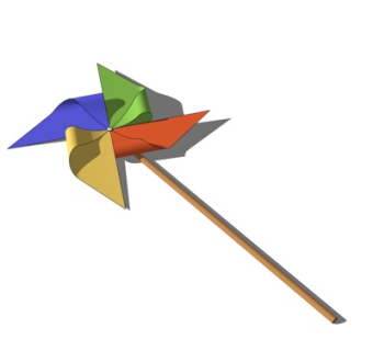 现代儿童风车玩具su模型