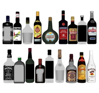 现代红酒白酒su模型