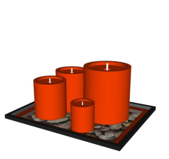 现代蜡烛烛台灯摆件su模型