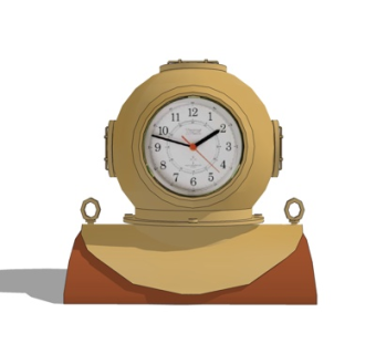 工业风金属闹钟su模型