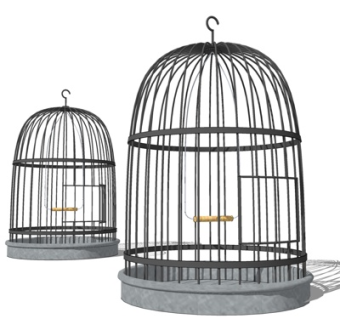 现代金属鸟笼su模型